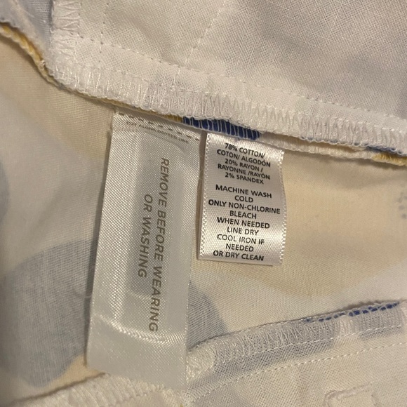 LOFT High Waist Shorts with Lemon Print - Yellow and Blue NEW WITHOUT TAGS - Picture 6 of 8